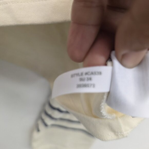 J.Crew Cropped Boatneck T-shirt with Buttons in Mariner Cotton - Size Large - Picture 6 of 9